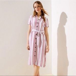 LOFT Button Down Midi Dress w/ pockets